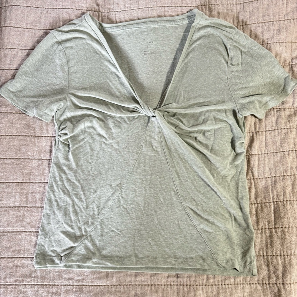A New Day Light Green Twist Front Top